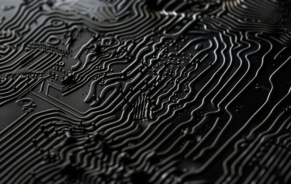Illustration abstraite du récit de marque structurant des contenus générés par l’intelligence artificielle.